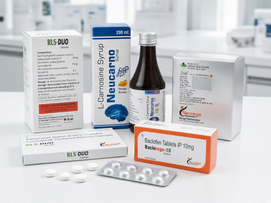 Neurege Pharmaceutical medicines prepared under quality-controlled packaging